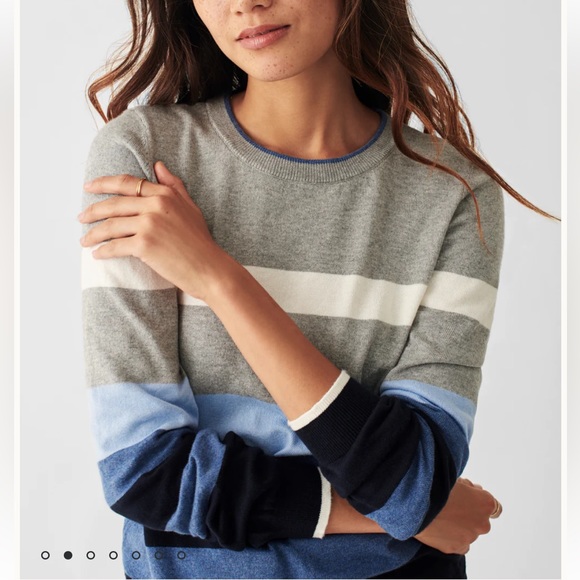 NWT Faherty
Ollie Stripe Print Crew Neck Cashmere Blend Sweater - Picture 5 of 8